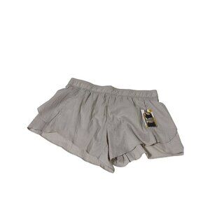 Avia Light Beige Womens Activewear Running Shorts With Inner Liner